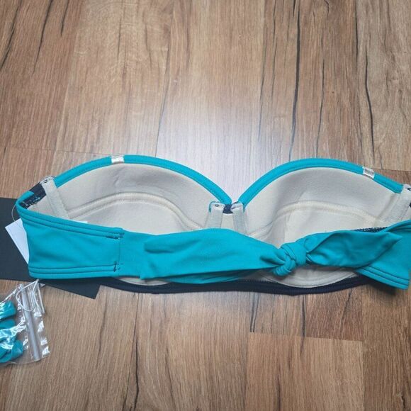 Echo New York Halter Bandeau Bikini Set Turquoise Blue Womens Size S - Picture 6 of 8